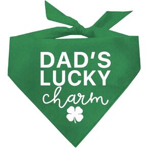 Dad's Lucky Charm | 100% Cotton Triangle | Made in USA | Funny St. Patrick's Day Photoshoot Prop | Shamrock | Drinking Bar Parade Event Or Party | Green One Size (984)