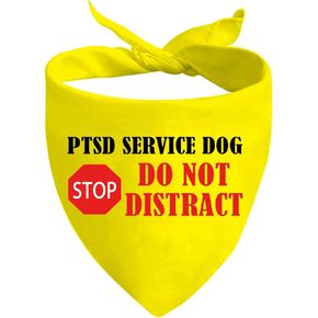 JXGZSO 1 قطعة PTSD DOG DOG لا تصرف انتباه الكلاب باندانا بانانا خدمة الوشاح الكلب PTSD مساعدة الكلب تنبيه هدية (PTSD خدمة د)