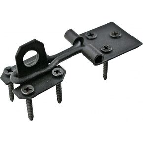 Renovators Supply Manufacturing Decorative Black Wrought Iron Hasp Lock 4inches x 1.75inches Heavy Duty Rust Resistant Hasp Latches Safety Padlock Clasps for Cabinets, Chests or Doors with Screws | Renovators Supply Manufacturing