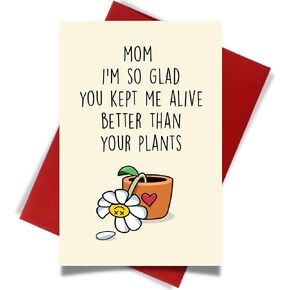 Cheerin Mother’s Day Card for Mom – Sweet and Funny Greeting Card with Envelope – Heartfelt Mother’s Day Card from Son or Daughter to Show Love