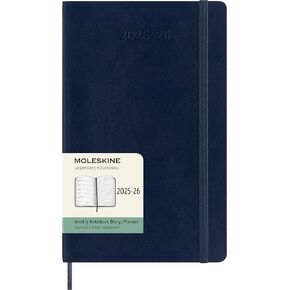 Moleskine Classic 18 Month 2025-2026 Weekly Planner, Soft Cover, Large (5" x 8.25"), Sapphire Blue, 208 pages