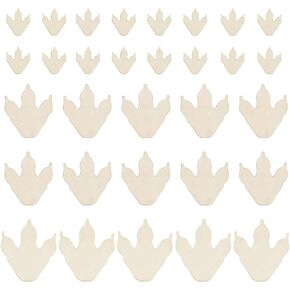 OLYCRAFT 32PCS 3 أحجام طباعة القدم الخشبية ، سماكة 2.5 ملم غير مكتملة شرائح الخشب الخشبية غير المكتملة شريحة مخلب طبيعي غير مكتمل DIY CRAINTS FOON PRINT SLICE لمشاريع DIY المنزلية