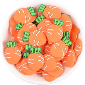 50 Pack Fruit Vegetable Plastic Charms Resin Flatbacks Buttons Beads Polymer Clay Beads for Miniature Fairy Garden Hair Acscessories Home Decorations(Watermelon Slices)