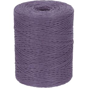 PATIKIL Natural Cotton Raffia Yarn 328 Yard, Crochet Raffia Paper Ribbon for DIY Sun Hat Beach Bag Crochet Yarn Wrapping Knitting, Coffee-Color