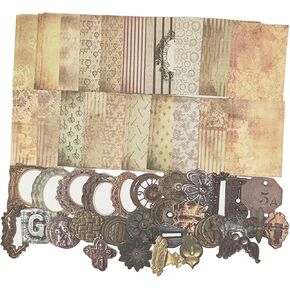 حزمة مستلزمات Scrapbooking Vintage (100 قطعة) لمخططي Junk Journal Bullet Journals Decoupage Paper Paper Aegly Cottagecore Collage Craft (08)