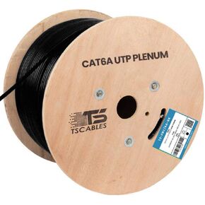 TSCables | Cat6A Plenum (CMP) 1000ft, 750Mhz, PoE++ (4PPoE) | 100% Solid Bare Copper | 23AWG Unshielded Twisted Pairs (UTP), Available in 7 Colors for Easy Identification Across Various Setups in Kuwait