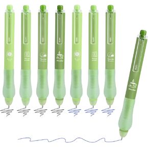 Temiary 8pcs ألعاب هلام قابلة للسحب قابلة للسحب ، قلم الحبر الأزرق والأسود مع ممحاة ، يسهل محوها ، وكتابة ناعمة 0.5 ملم لتلاحظ مخططات الأزرق المتقاطع في المخطط (الأزرق)