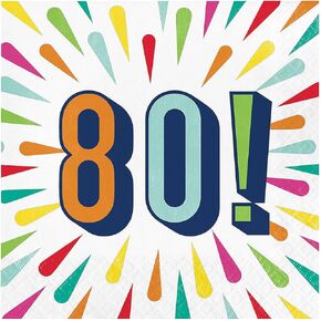 عيد ميلاد 80 مناديل غداء المناديل 16 قطعة