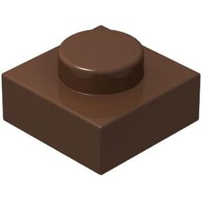 Classic Brown Plates Bulk, Brown Plate 1x1, Building Plates Flat 200 Piece, Compatible with Lego Parts and Pieces: 1x1 Brown Plates(Color: Brown), M0659-23