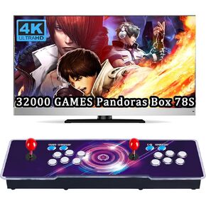 32000 Pandoras Box 78S Retro Arcade Game Console ، 4 Player 3D Game Magical Modified ، Search Save Save Funte Cheat Function ، قائمة مفضلة ، كومبو واحد ، 128G TF ، تصنيف 12-GRID
