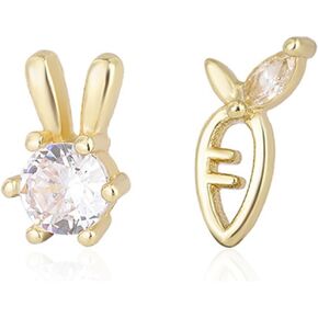 Dreuyet عيد الفصح الأرنب الأقراط لطيف الحيوان مضحك أرنب الأقراط 925 الفضة الاسترليني أرنب الجزرة أقراط للنساء الفتيات الاطفال الهدايا مجوهرات هيبوالرجينيك in Kuwait