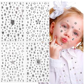 4 Sheets Color Gem Stickers for Crafts, Self Adhesive Heart Star Flower Round Rhinestones, 560Pcs Assorted Shapes Stick On Gems, Acrylic Bling Jewels Stickers, Craft Supplies for Kids in Kuwait