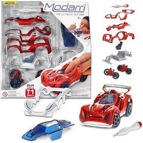 Modarri Delux T1 Track Car | Stem Educational Toy Cars | Make a Model Car - Design Your Own Working Race Cars | Fun and Functional Building Toys for Kids | fr Girls and Boys Age 5-10 Kit