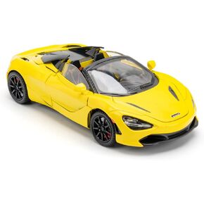 McLaren 720S لعبة السيارات طراز Roadster Model 1/24 المقتنيات الصفراء المميتة المصبقة مع الصوت والضوء
