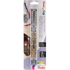 أقلام من نسيج أسطوانة الهلام 1 مم 2/pkg-black