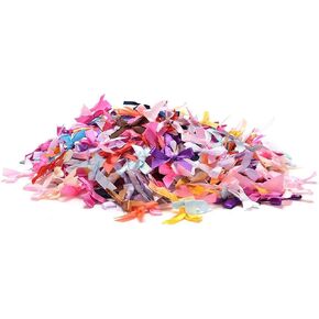 100 pcs أقواس شريط الساتان الزخرفية ، ملونة أصغر أقواس شريط صقيل حجم 10 مم. حرفة صغيرة الحرف الزفاف الصناعية شرائط الزفاف شرائط النسيج للحرف والزفاف
