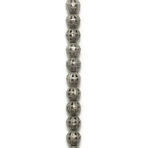 Expo International 6mm × 6mm Filigree Metal Beads Pack of 26 | الفضة العتيقة