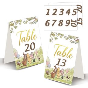 Pooh Party Centerpieces-Winnie Baby Shower Decorations-Winnie Decorations-Winnie Table Numbers Sign-20 PCS Winnie Table Table Numbous Winnie Table 1-20