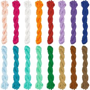 Framendino ، 27 Pack 1mm 1mm Nylon Resident String Chinesh Knotting Cord Trim Cords Macrame Thread Lofride for Flugelets Making Jewelry Making (27 لونًا ، 675 ياردة)