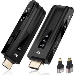 Wireless HDMI Transmitter and Receiver,Upgraded LED Display,4K Decode & 1080P Output,Plug and Play Portable 2.4G/5G Wireless HDMI Extender,Compatible with PC/Laptop/Camera/HDTV/Projector/TV Box