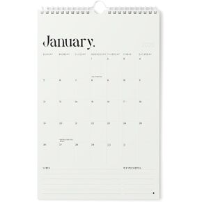 Karto Wall Calendar 2025 - Vertical 11x17 inch Runs Until June 2026 - Boost Your Productivity and Easy Planning with the Aesthetic Monthly Calendar - Baby Powder