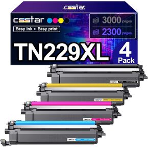 TN229 خراطيش الحبر بديل متوافق مع Brother HL-L3220CDW/ MFC-L3780CDW/ HL-L3280CDW/ HL-L3300CDW الطابعات (4 حزمة ، BK/ C/ M/ Y)