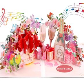 Anniversary Cards, Music & Lights 3D Pop Up Card Play Can't Take My Eyes Off You for Anniversaries or Birthdays, Anniversary Card for Couples, Birthday cards for Women