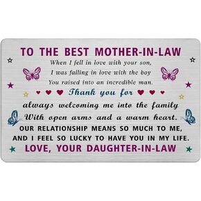 EE&YU Mother in Law Mothers Day Card from Son in Law - Birthday Wedding Appreciation Gifts from Groom