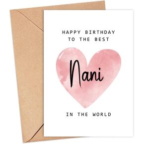 Happy Birthday To The Best Nani In The World Card - Nani Birthday Card - Nani Card - Mother's Day Gift - Happy Birthday Card Happy Birthday Mom