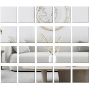ZWIN 20PCS Mini Size Acrylic Square Mirrors, 3.15x3.15 inches, Self-Adhesive Flexible Tiny Acrylic Mirror Sheets for DIY Crafts & Home Decoration