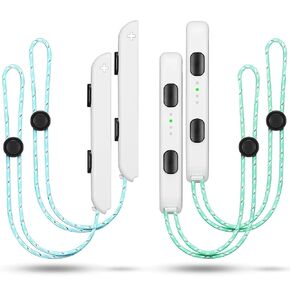 Gepicest Wrist Strap for Joycon 4 Pieces Switch Parts Accessories Controller Attachments Compatible with Joy Con, Dual Joycon Remote Comfort Controller Straps White 2 Pairs