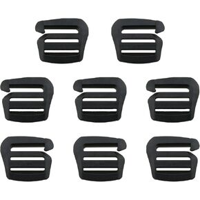8pcs أسود G شكل بلاستيك بلاستيك حزمة ظهر حزام أجهزة قابلة للتعديل في الهواء الطلق we0bbing backle backle buckle for 26mm width حقيبة حزام وحزام الأمتعة