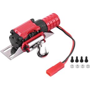محاكاة تسلق سيارة ونش ، طراز التحكم عن بعد الملحقات المعدنية ونش ل 1/10 مقياس RC Carler Car (الأحمر)