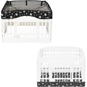 Dog Playpen Mesh Top Cover & Dog Playpen Bottom for 36" Inch Pet Playpen with 4 Panels.Give Rabbits, Puppies and Momma Dogs, Kittens and Momma Kittens a Private Space to be Alone.