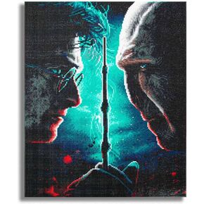 Crafthub Harry Potter Diamond Art - Harry vs. Voldemort - 5D Diamond Painting Kit & Tools - مع صواني كبيرة وأقلام خفيفة - البضائع المرخصة رسميًا - 19.7 '× 23.6 "