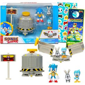 Sonic the Hedgehog Diorama مجموعة للأطفال - حزمة مع Sonic diorama playet مع تمثال صغير ، قطع تفاعلية ، وأكثر من | Sonic the Hedgehog playet for boys