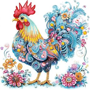 MXJSUA 5D مجموعات الطلاء الماس الخاصة MXJSUA 5D للبالغين والمبتدئين ، ROOSTER CRYSTAL RHINESTONE مجموعات الطلاء الفنية الماس على شكل منزلي هدية 12x12inch/30x30 سم