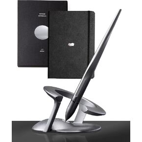 novium Hoverpen & A5 Hardcover Leatherette Notebook, Professional Stationery for Your Desk