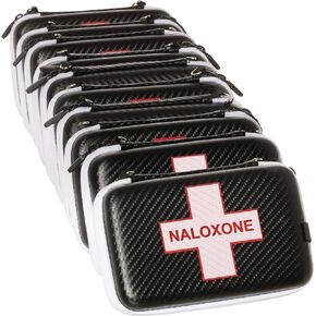 Naloxone Case for Opioid Overdose Kits | Custom Designed Hardshell Case Holds All Formulations of Naloxone | Does Not Include Naloxone (Cases Size: 7"x4.5"x 2") (Black - 10)
