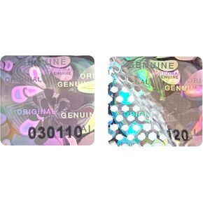 380pcs تلاعب الهولوغرام تلاعب واضحة ، ملصقات/أختام أمان أصلية ، ملصق ضمان باطل للعبث مع العدد التسلسلي (0.6 بوصة × 0.6 بوصة)