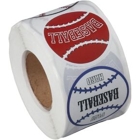 Dohobby 500 PCS Baseball Roll ، ملصقات DIY ذاتية اللصق ، مستلزمات الحفلات الرياضية للبيسبول