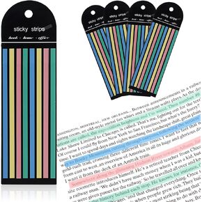 640 PCS Highllighter Tape ، علامات تبويب صفحة طويلة لزجة لزجة ، ملصقات أعلام Neon Clear Highlighter Strips ، علامات تبويب الكتب لشرح كتب المكاتب المدرسية اللوازم المدرسية