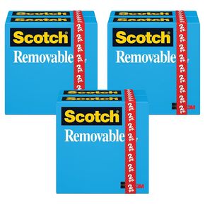 Scotch Removable Magic Tape Refill 3/4″ x 1296″ – 6 Rolls (811 Tape, Matte Invisible, Repositionable Adhesive) Temporary Posting Tape