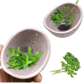 Pottery Herb Stripper Bowl -2025 أداة سيراميك مصنوعة يدويًا جديدًا لـ Kale ، البنجر ، الأعشاب - مثالية للمنزل والمطبخ ، متينة (التزجيج الأبيض)