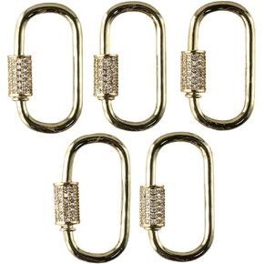 5pcs النحاس النحاس المسمار المسمار قفل قفل carabiner ، خطاف مقطع سلسلة مفاتيح طويلة الأمد لصنع المجوهرات ، ملحقات قلادة سوار DIY