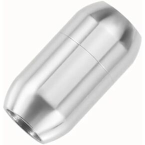 Matte 304 مقاطع مغناطيسية من الفولاذ المقاوم للصدأ ، لون الفولاذ المقاوم للصدأ ، 19x10mm ، ثقب: 6 مم
