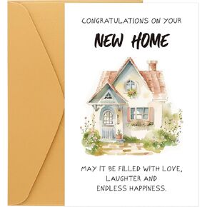New Home Card, Housewarming Card New Apartment Card Moving House Card New Home Greeting Card House Warming Gift Card Congratulations On Your New Home Card for Man Woman