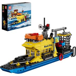 عفن King King Ocean Explorer Kits ، طراز قارب المدينة ، ديكور منزل للبنين للعب ، مجموعة تتوافق مع معظم العلامات التجارية ، هدية ل 8 10 12 سنة من الأطفال والبالغين 10134 （380 PCS）