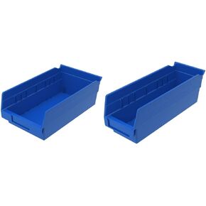 Akro-Mils 30130 Plastic Shelf Bins, Heavy Duty Storage Bins to Use for Garage Organization Bins, Closet Organizer, and Drawer Organizer, 12-Inch x 6-1/2-Inch x 4-Inch, Red, 12-Pack