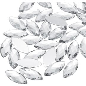 meccanixity 30 pcs أكريليك حصان العين الأحجار الكريمة ، أحجار الراين الخضراء الداكنة 20x9mm مسطحة الخلفية المسطحة الظهر الأحجار الكريستال الكميات الأحجار الكريمة لصياغة أحجار الراين لصياغة ملابس صياغة الأظافر المليئة بالملابس